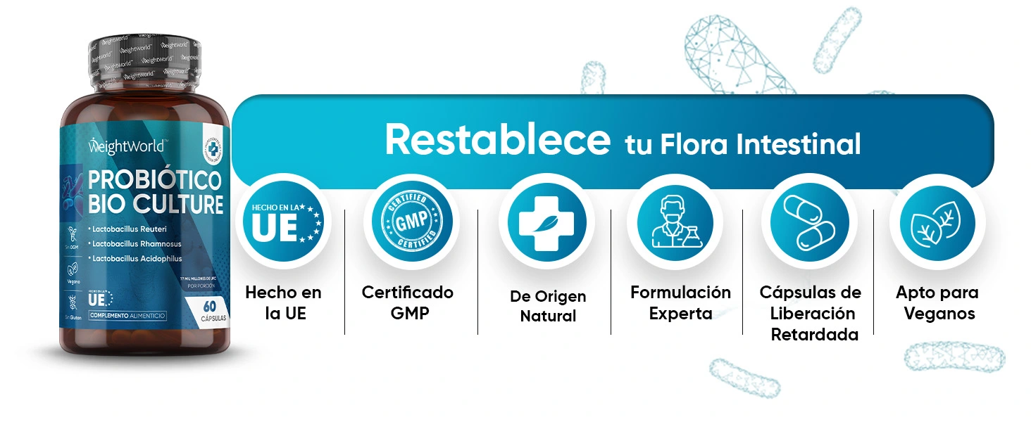 Probióticos para flora intestinal aptos para veganos