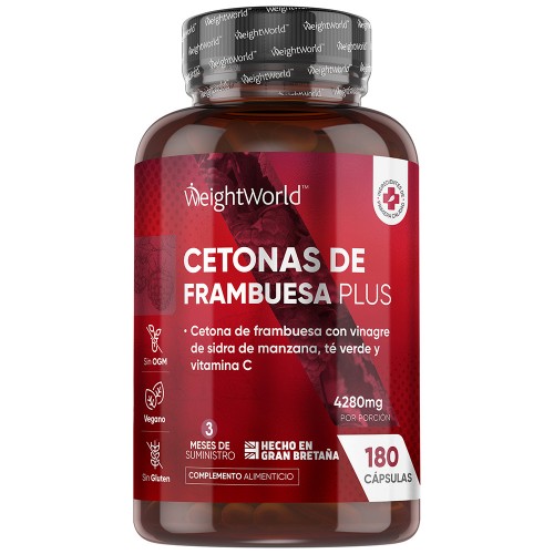 Chetoni Esogeni Plus Da 4280Mg In 180 Capsule Vegane, Estratto 20:1 Di Chetoni Di Lampone Complex Con Vitamina C, Aceto Di Mele, Te Verde, Acai E Caffeina Anidra, Senza Glutine Né Ogm, Prodotto In Uk-image