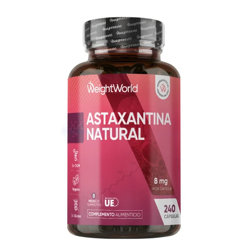 WeightWorld Astaxantina 8 mg 240 Cápsulas Blandas - Antioxidante Natural que Fortalece el Sistema Inmune y Apoya las Articulaciones