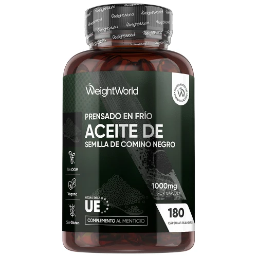 Cápsulas de Aceite de Comino Negro - 1000 mg 180 cápsulas blandas - Suplemento de origen natural para mejorar el Sistema Inmune