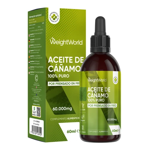 Olio Di Canapa Da 60Ml, 100% Puro E Vegano, Olio Pressato A Freddo, Da Semi Di Canapa Sativa, Integratore Hemp Oil, Con Pratico E Comodo Contagocce, Hemp Seed Oil, 2000Mg Per Dose, Privo Di Glutine-image