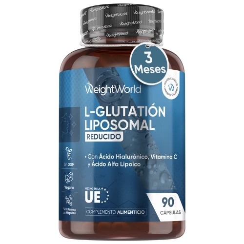 WeightWorld L-Glutatión Complex 90 cápsulas - Con Vitamina C, Ácido Hialurónico y Ácido Alfa Lipoico