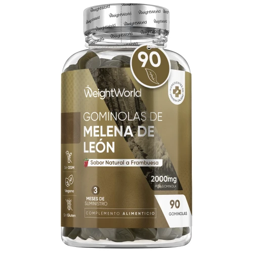 WeightWorld Gominolas de Melena de León - Alta Potencia 2000 mg 90 Gummies - Suplemento Vegano Sin OGM