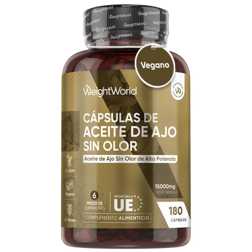Cápsulas de Aceite de Ajo Sin Olor ni Sabor - Potente Dosis de 15000 mg por Porción - 180 Perlas para Cuidar tu Sistema Inmune